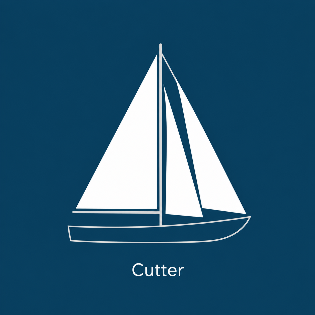 Cutter sail rig.
